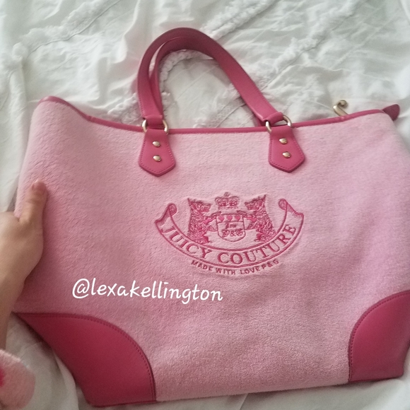 🩷Y2K rare juicy Couture Pink Terry Tote Bag - Picture 4 of 14